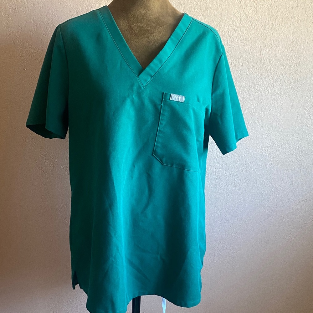 Figs Turquoise Technical V-Neck Women’s Tee